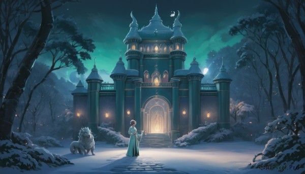 Snowy outdoors brought to life with a serene female