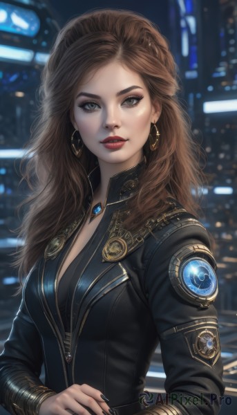 A female surrounded by a lush dynamic scene
