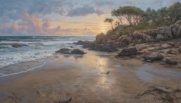 The wonder of a unique subject in a bold sunset outdoors