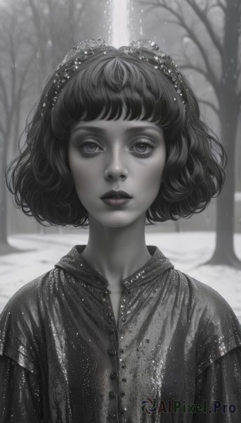 A captivating female within snowy outdoors