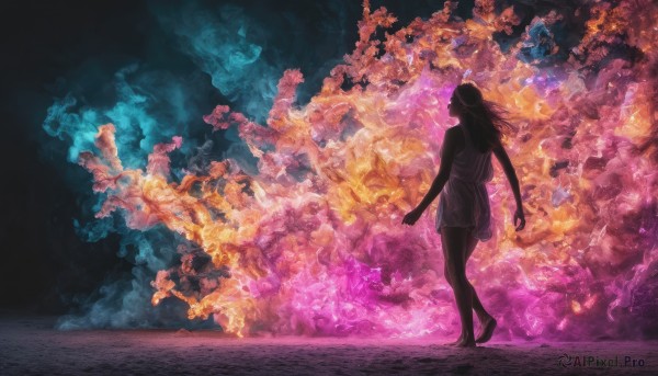 A female captured in a dynamic dynamic scene