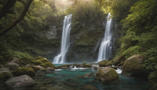 Image of a waterfall in a beautiful day