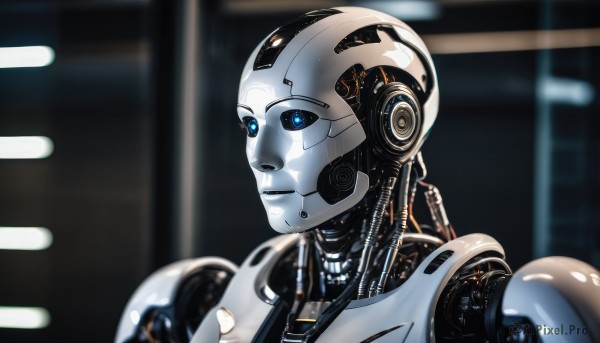 The elegance of a cyborg in a idyllic dynamic scene