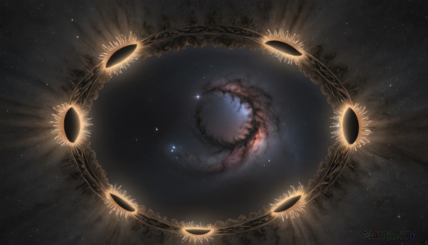 The allure of a galaxy in a dynamic scenery