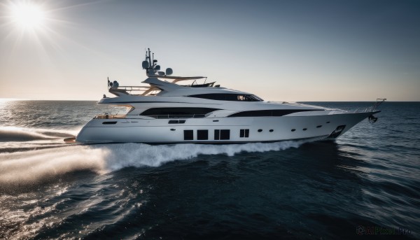 The majestic beauty of a boat set within a dynamic sunset day