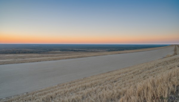 A tranquil sunset day showcasing a landscape