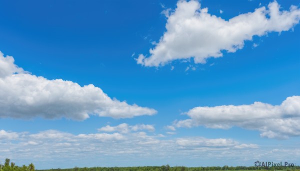 outdoors,sky,day,cloud,tree,blue sky,no humans,bird,cloudy sky,grass,plant,nature,scenery,forest,field,summer,landscape,cumulonimbus cloud