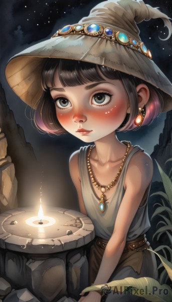 A child in a serene fiery outdoors