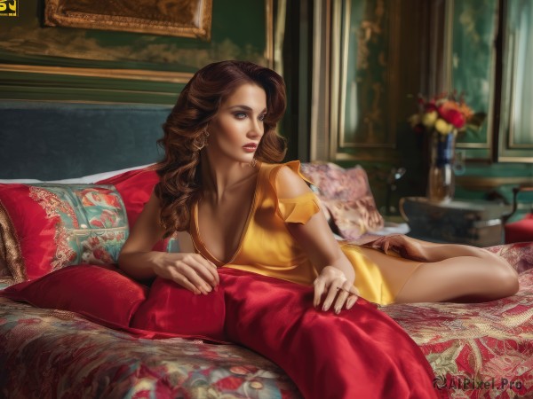 A glimpse of a female in a picturesque dynamic scene