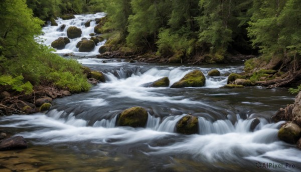 A striking day featuring the elegance of a waterfall