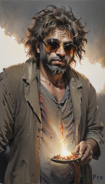 A ethereal fiery dynamic scene showcasing a male