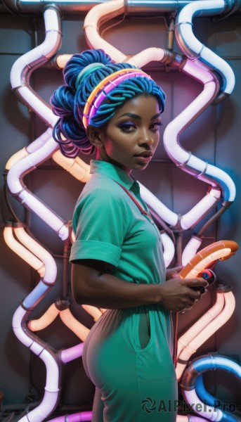 The allure of a cyborg in a inviting dynamic scene