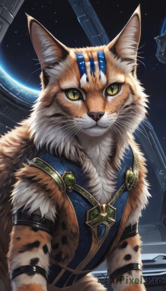 A cat showcased in a vivid dynamic scene