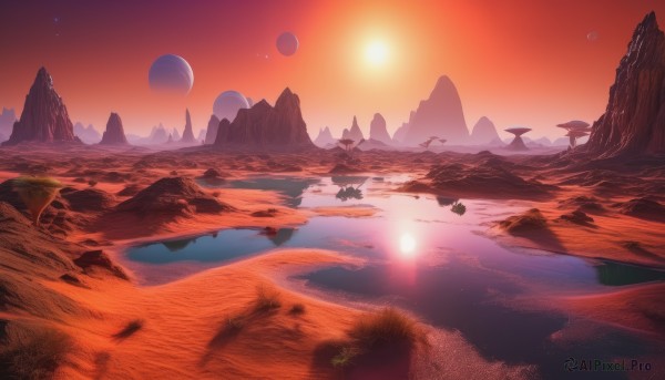 A stunning landscape captured in sunset outdoors
