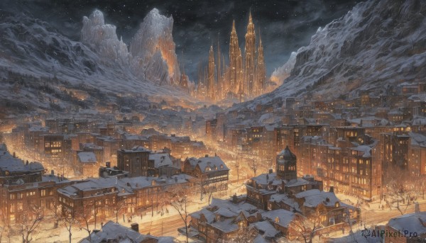 A stunning view of a unique subject in snowy outdoors