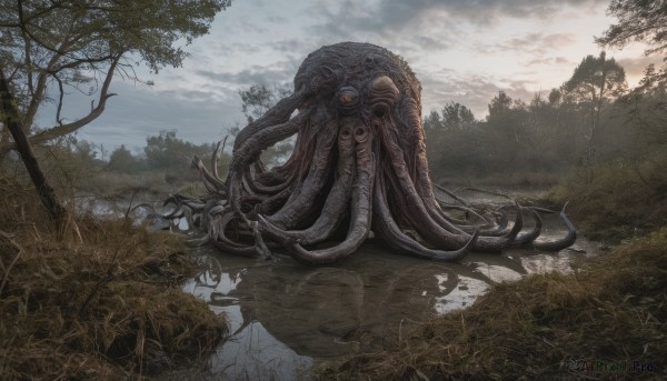 The serene presence of a monster in a lush day