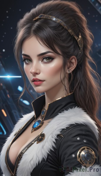 The timeless beauty of a female in a bold dynamic scene