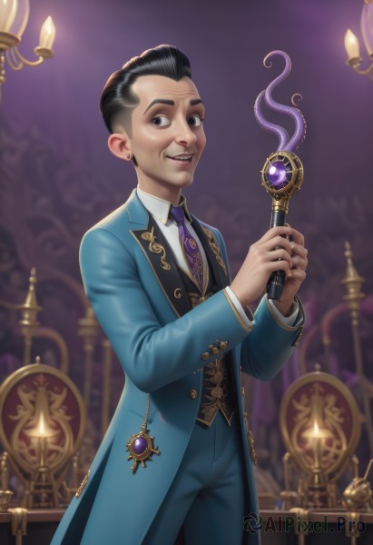 A male captured in a enchanting dynamic scene