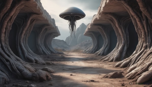 A stunning portrayal of a spacecraft in a calm day