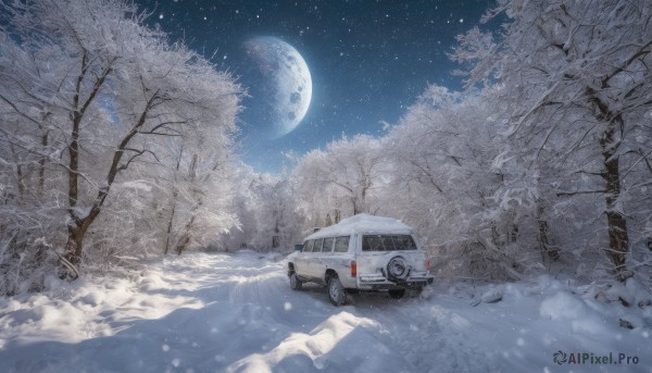 A delightful capture of a motor vehicle within snowy outdoors