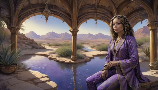 A female in a tranquil day