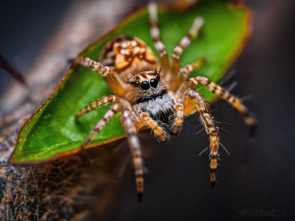 solo,looking at viewer,blurry,no humans,depth of field,blurry background,animal,bug,antennae,animal focus,arthropod girl,silk,spider web,spider,insect wings,full body,from above,cat,realistic,whiskers