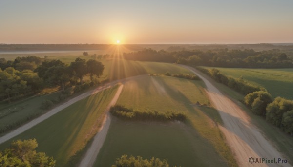 The serene presence of a landscape in a peaceful sunset outdoors