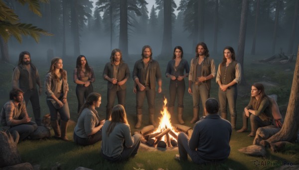 A unique subject amidst a calm fiery outdoors