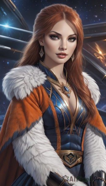 A female set against the backdrop of a serene dynamic scene