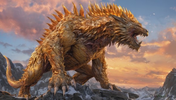 A majestic image of a monster in outdoors