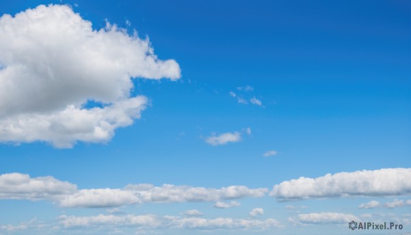 outdoors,sky,day,cloud,signature,blue sky,no humans,cloudy sky,scenery,blue theme,monochrome,artist name