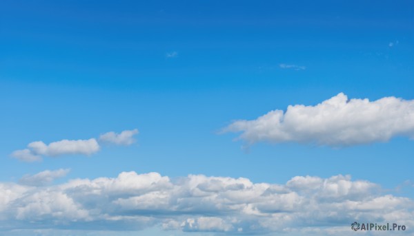 outdoors,sky,day,cloud,signature,blue sky,no humans,cloudy sky,scenery,blue theme,monochrome,above clouds