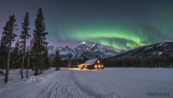 A majestic snowy outdoors featuring a landscape