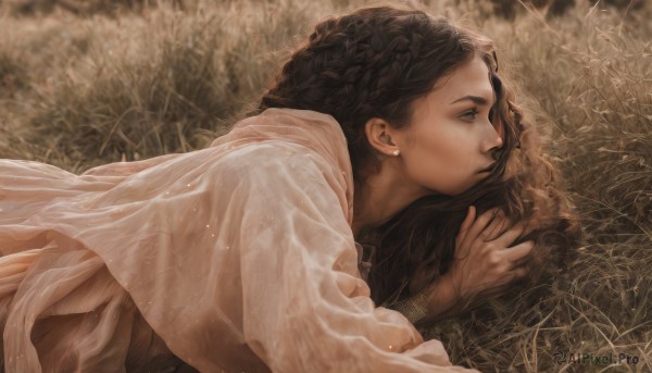 The beauty of a female set in a captivating outdoors