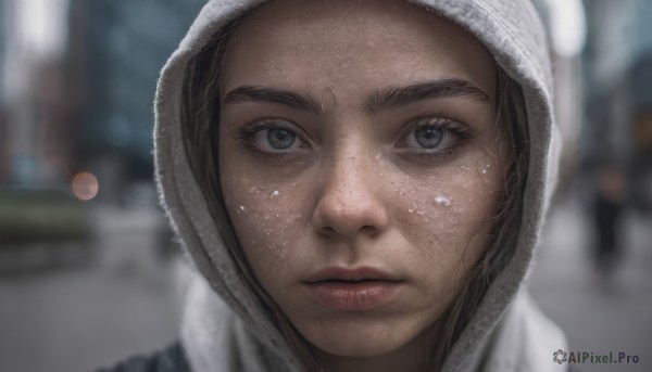 A female surrounded by a serene dynamic scene
