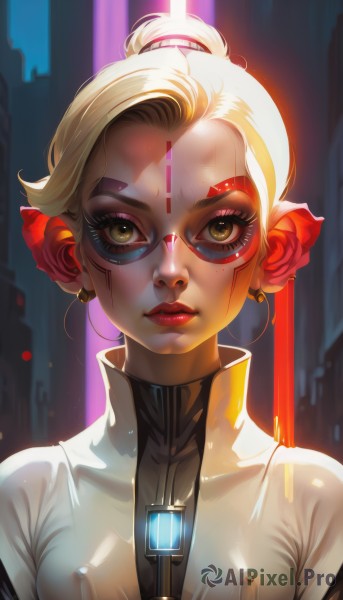 A charming dynamic scene with a cyborg