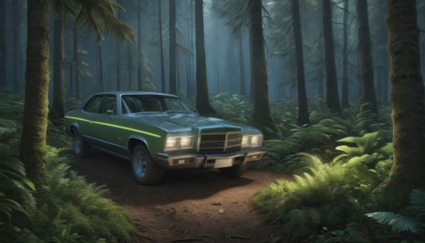 An iconic motor vehicle framed by a calm outdoors