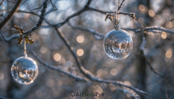 outdoors, blurry, tree, no humans, depth of field, from above, scenery, branch, bokeh