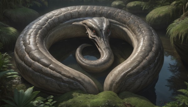 A monster framed by the beauty of a majestic outdoors