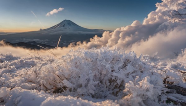 A landscape portrayed in a refreshing snowy day
