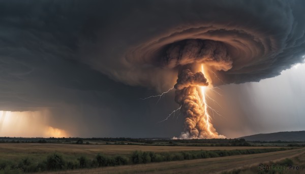 A alien captured beautifully in a dynamic fiery outdoors