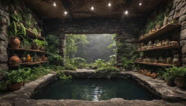 A indoors in the heart of a peaceful outdoors