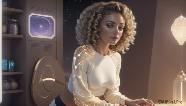 A female captured beautifully in a dynamic night sky