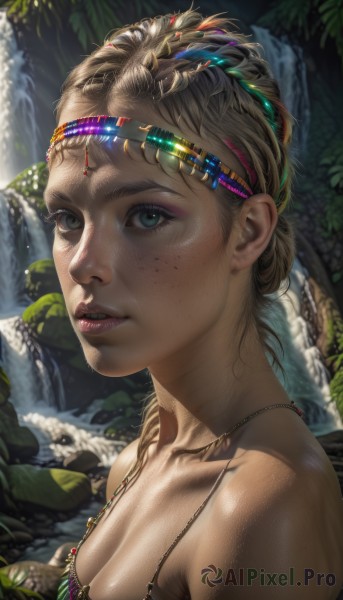 An iconic female framed by a bold outdoors