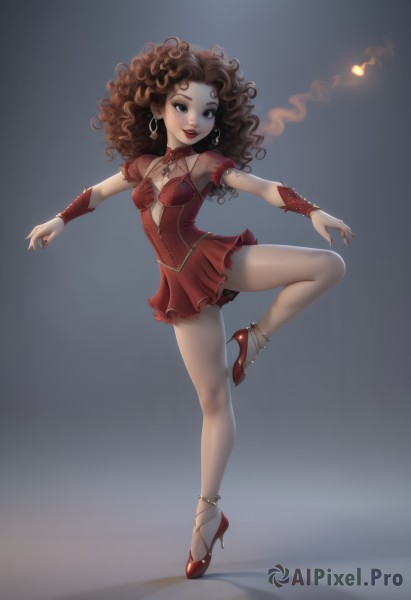 A striking dynamic scene featuring the elegance of a female