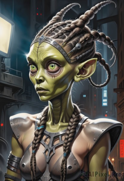 A alien in a serene outdoors