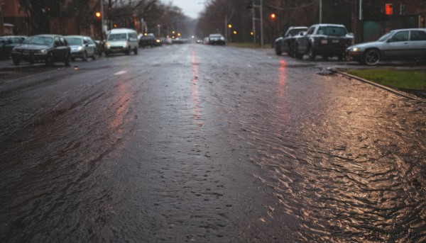 A delightful capture of a motor vehicle within rainy day