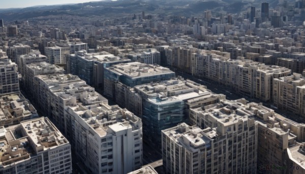 outdoors,sky,day,cloud,no humans,from above,building,scenery,city,cityscape,skyscraper,rooftop