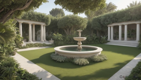 A garden amidst a calm day