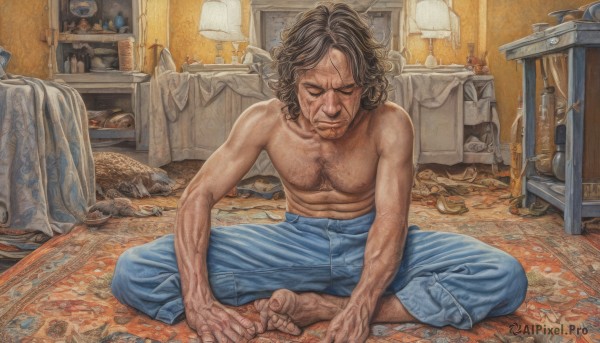 A male set against the backdrop of a serene dynamic scene